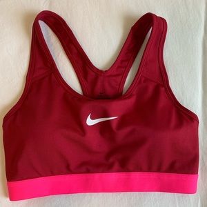 Red and Neon Hot Pink Nike Pro Sports Bra